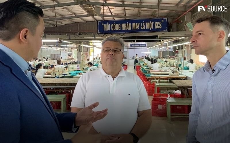 FVSource team at Vietnam textile factory
