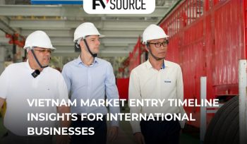 Foreign executives and local experts inspecting a facility to understand the realistic Vietnam market entry timeline.