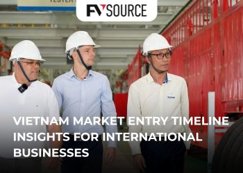 Foreign executives and local experts inspecting a facility to understand the realistic Vietnam market entry timeline.
