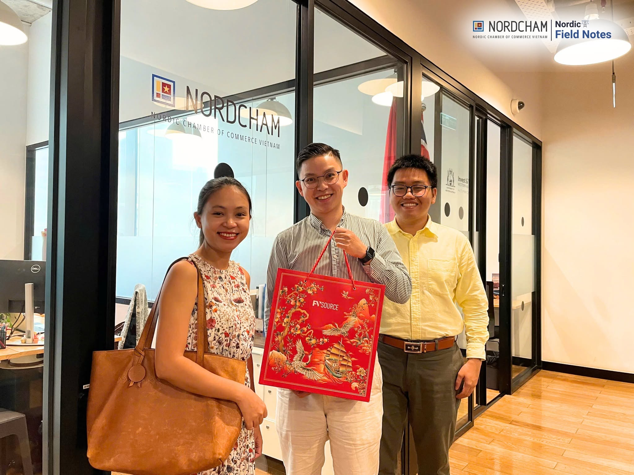 Ashley Le, Co-Founder and COO of FVSource, with David at NordCham Vietnam’s office.
